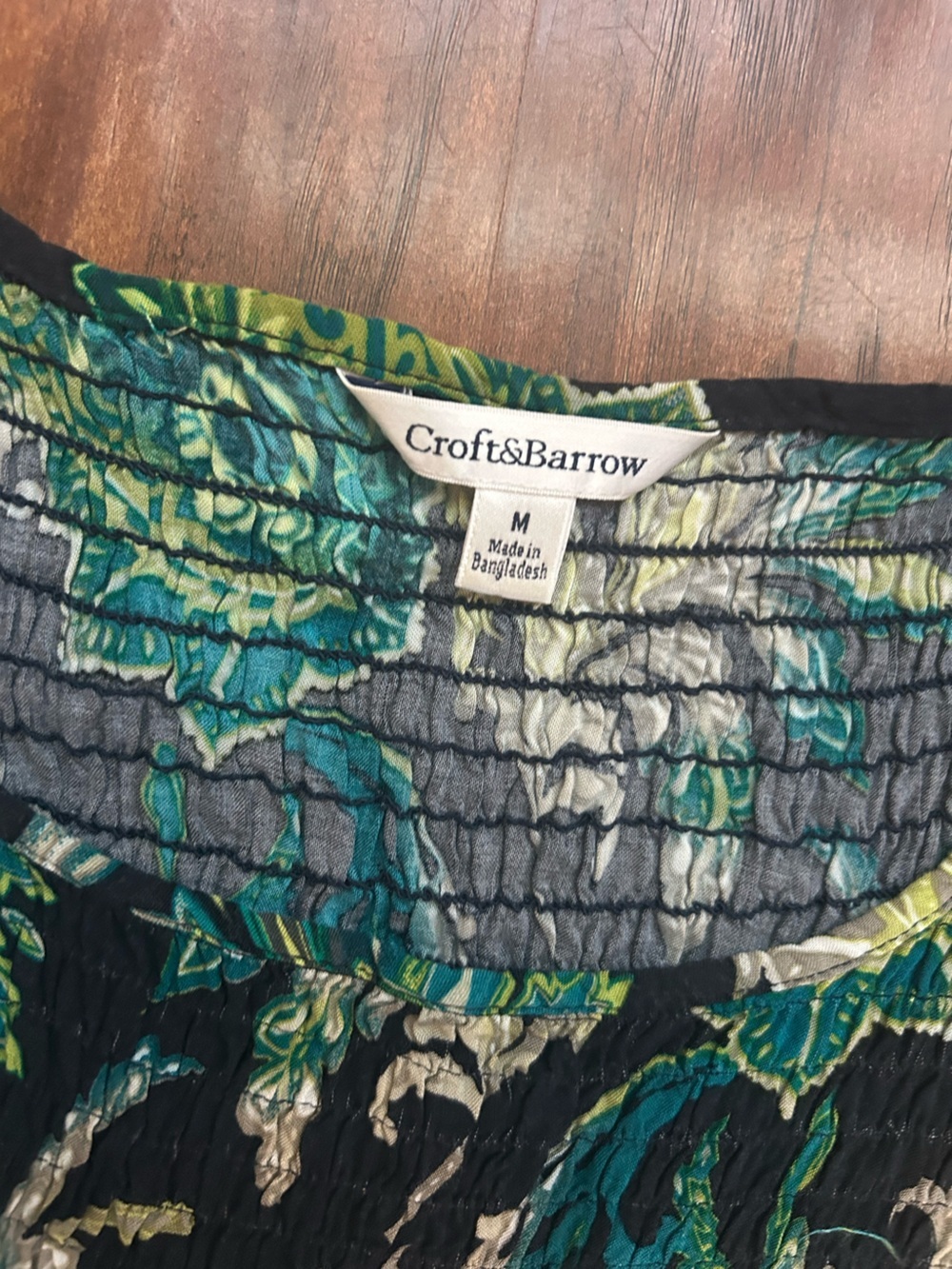 croft & barrow Teal, Lime & Black Paisley Midi Dress Stretchy Comfortable Summer - Picture 4 of 5